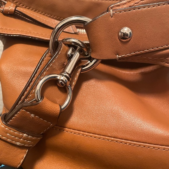 *Used* Coach Leather Boho Bag with adjustable shoulder strap- Camel Color - Picture 7 of 17